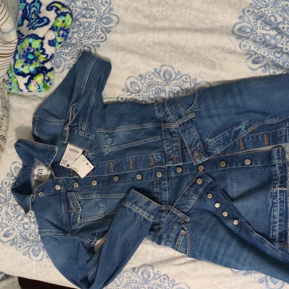 Zara layered denim dress